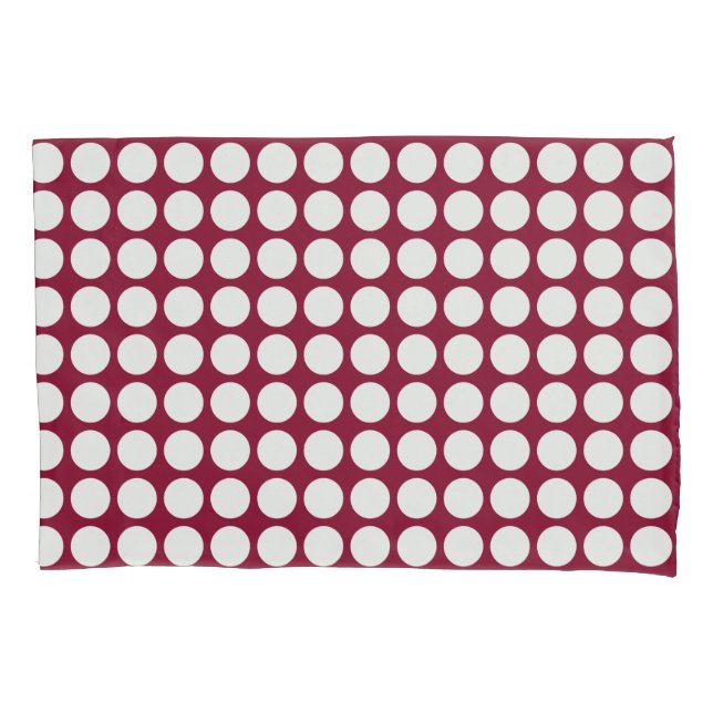 Geometric White Polka Dots on any Colour Pillowcase (Front)