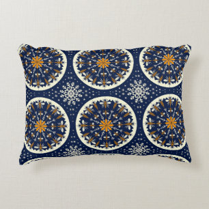 Geometric Winter Bee Snowflake Decorative Cushion