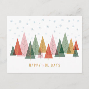 Geometric Winter Wonderland Holiday Postcard
