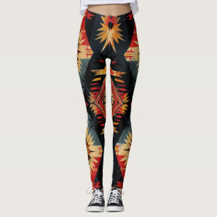 Geometric with Native American Inspired Design Leggings