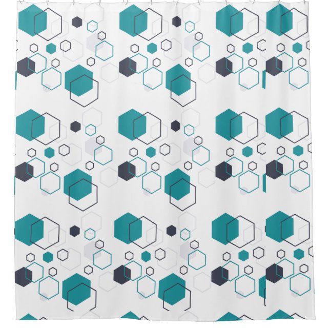 Geometric with shape hexagon Shower Curtain (Front)