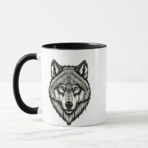 Geometric Wolf Art Ceramic Mug