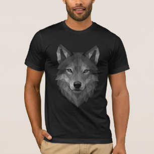 Geometric Wolf Head Polygon Art with Alpha Style T-Shirt