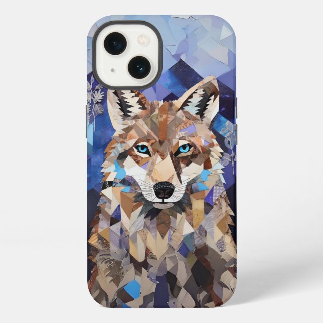 Geometric Wolf Mountain iPhone Case (Back)