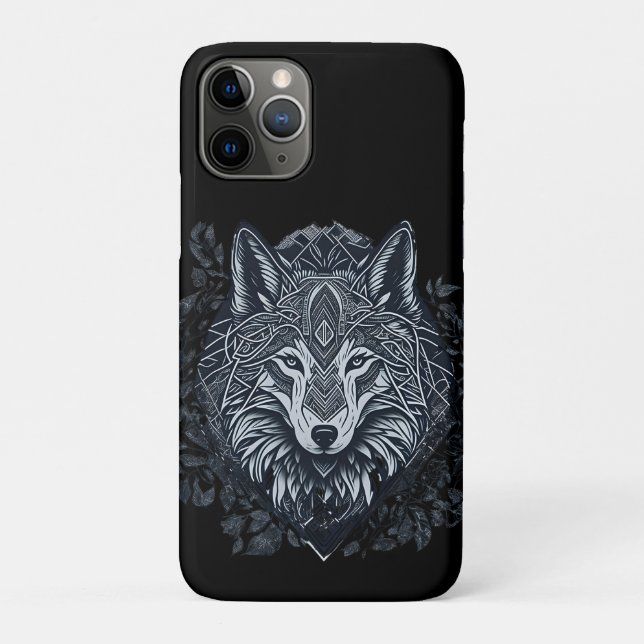 Geometric Wolf Tribal Nordic Art  Case-Mate iPhone Case (Back)