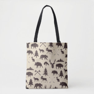 Geometric Woodland Animals   Animal Tote Bag