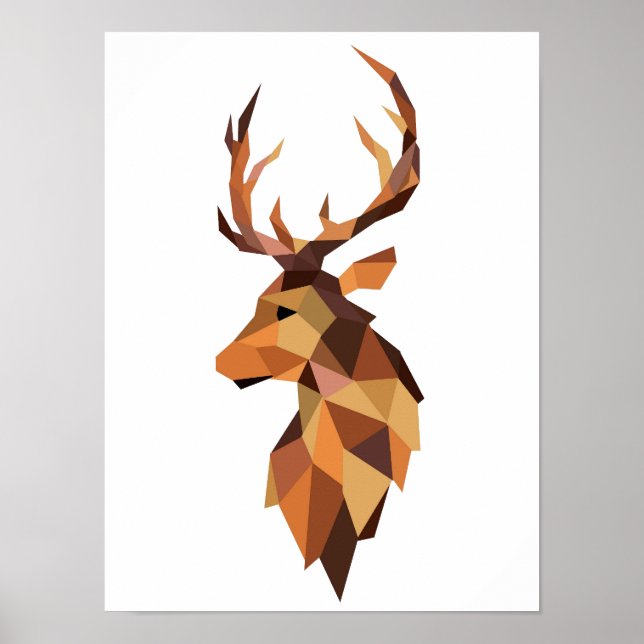 Geometric WPAP Deer Design | Printable | Wall Art  (Front)