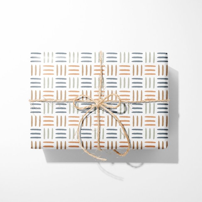 Geometric Wrapping Paper Blue Boho Lines (Creator Uploaded)