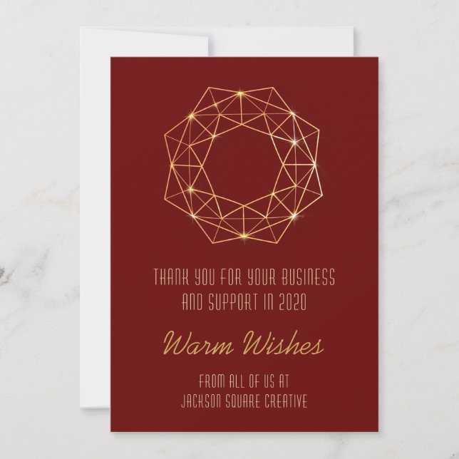 Geometric Wreath Corporate Holiday Card (Front)