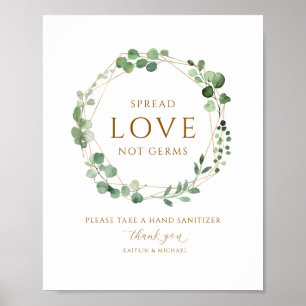 Geometric Wreath Covid19 Sanitizer Sanitizing Sign