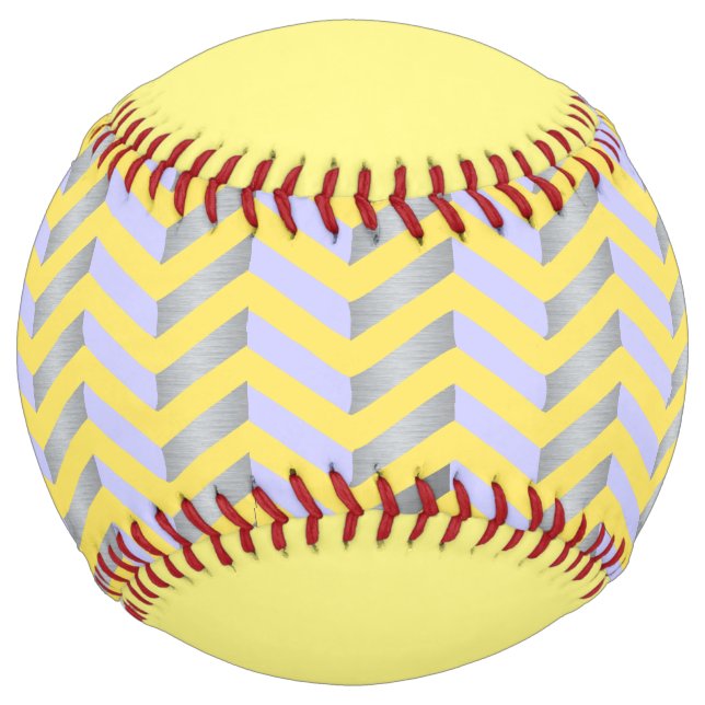 Geometric Yellow Custom Baseball Softball (Front)