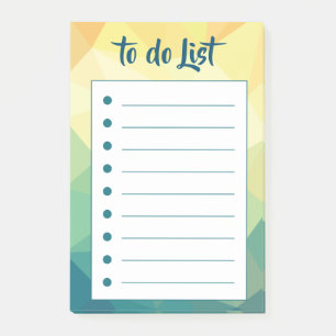 Geometric yellow green to do list post-it notes