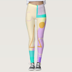 Geometric yellow print leggings