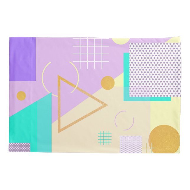 Geometric yellow print pillowcase (Back)