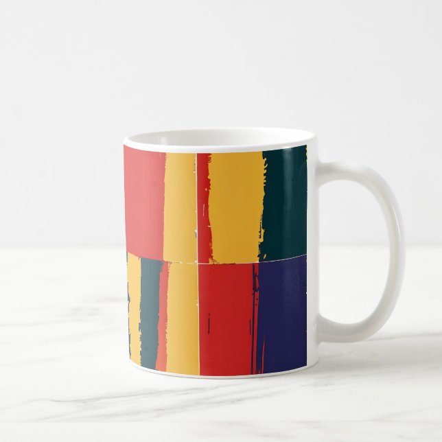 Geometric yellow red and black coffee mug (Right)