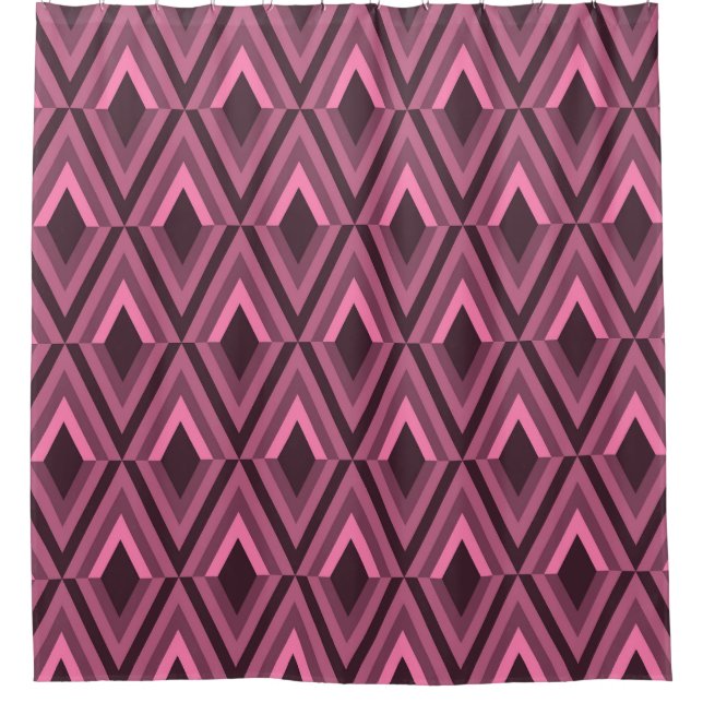 Geometric Zig Zag Ethnic Seamless Shower Curtain (Front)