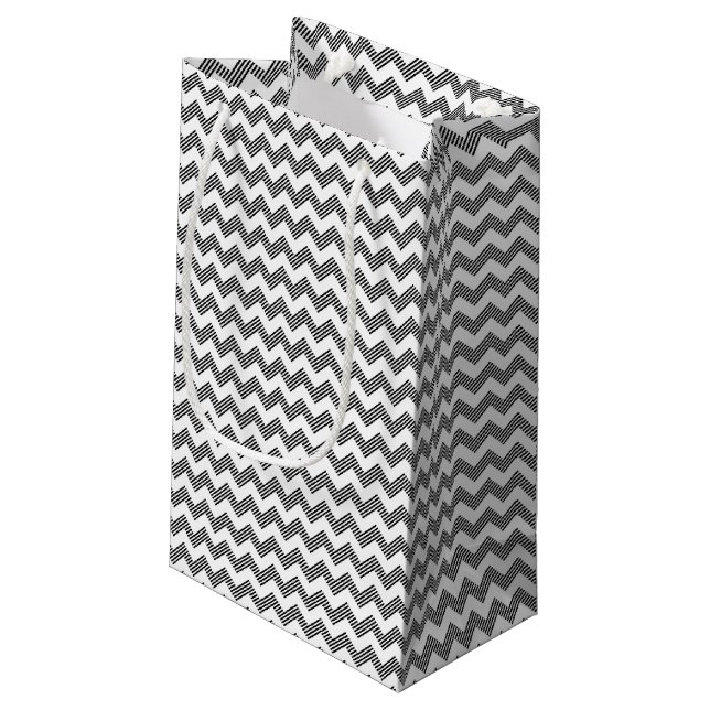 Geometric zigzag pattern 2 small gift bag (Back Angled)