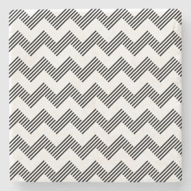 Geometric zigzag pattern 2 stone coaster (Front)