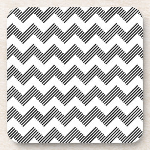 Geometric zigzag pattern coaster