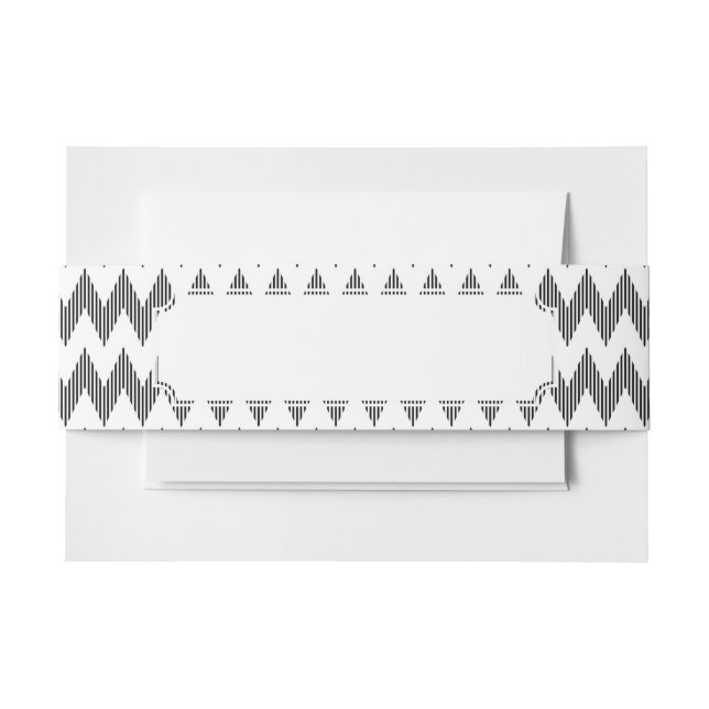 Geometric zigzag pattern invitation belly band (Front Example)