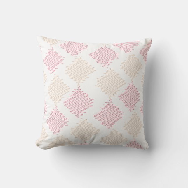 Geometric Zigzag Pattern – Modern Textured Diamond Cushion (Front)