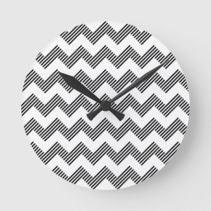 Geometric zigzag pattern round clock