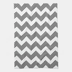 Geometric zigzag pattern tea towel
