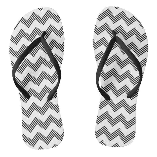 Geometric zigzag pattern thongs (Footbed)