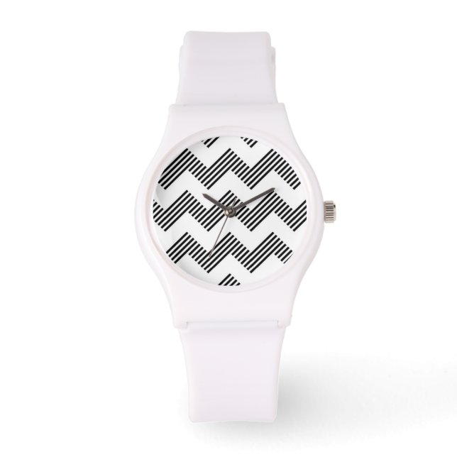 Geometric zigzag pattern watch (Front)