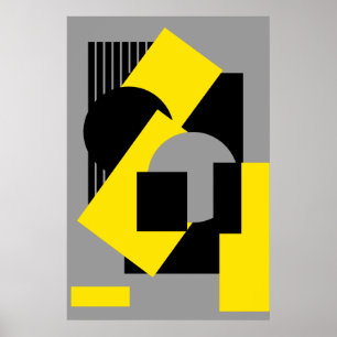 Geometrical abstract art deco mash-up2 poster