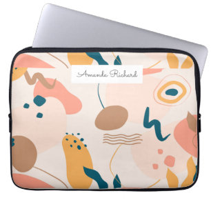 Geometrical abstract minimal modern pastel   laptop sleeve