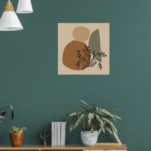 Geometrical abstract minimal modern pastel poster