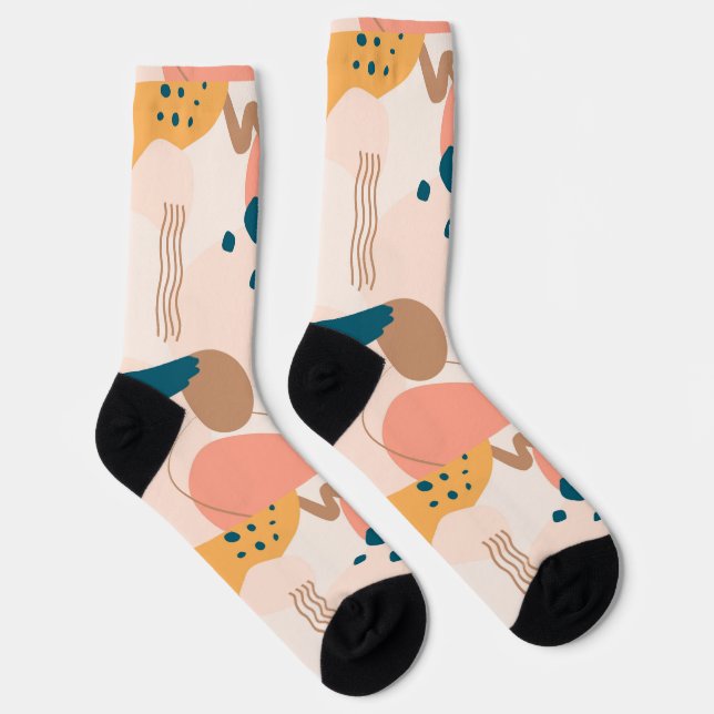 Geometrical abstract minimal modern pastel socks (Right)