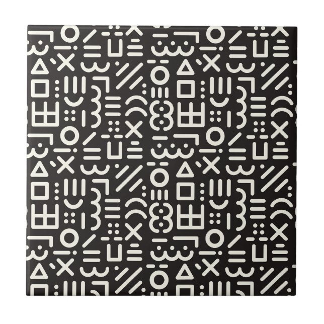 geometrical abstract pattern ceramic tile (Front)