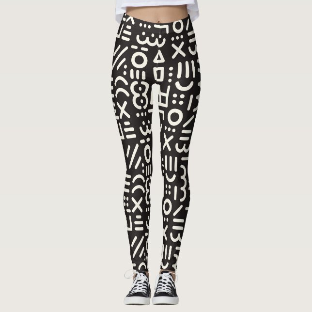 geometrical abstract pattern leggings (Front)