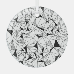 Geometrical Abstract: Polygonal Background Art. Glass Tree Decoration
