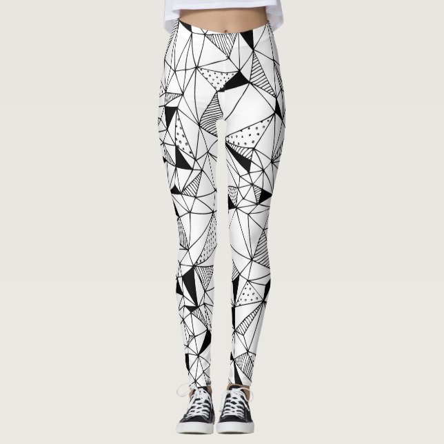 Geometrical Abstract: Polygonal Background Art. Leggings (Front)