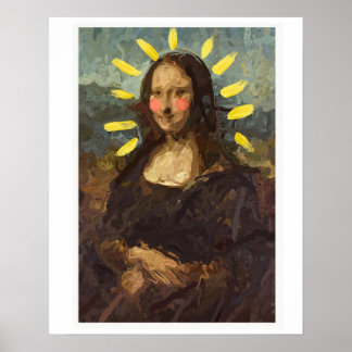 Geometrical,abstract,portrait,mona lisa Poster