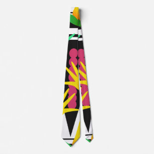 Geometrical African Paradise Floral Tie