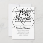 Geometrical Black and White Bar Mitzvah Invitation<br><div class="desc">Jewish Celebration Invitations- Bar Mitzvah Geometrical Invitations</div>