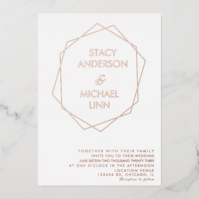 Geometrical Border Bold Name Wedding Pressed  (Front)