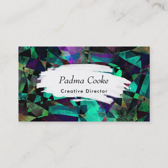 Geometrical, Colourful, Grungy Abstract Art 2 Business Card (Front)