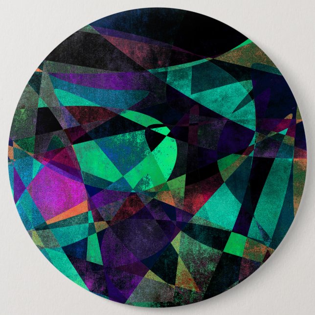 Geometrical, Colourful, Grungy Abstract Art 6 Cm Round Badge (Front)