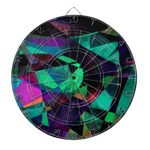 Geometrical, Colourful, Grungy Abstract Art Dartboard