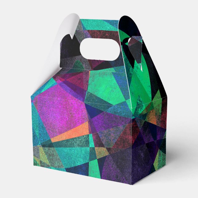 Geometrical, Colourful, Grungy Abstract Art Favour Box (Front Side)