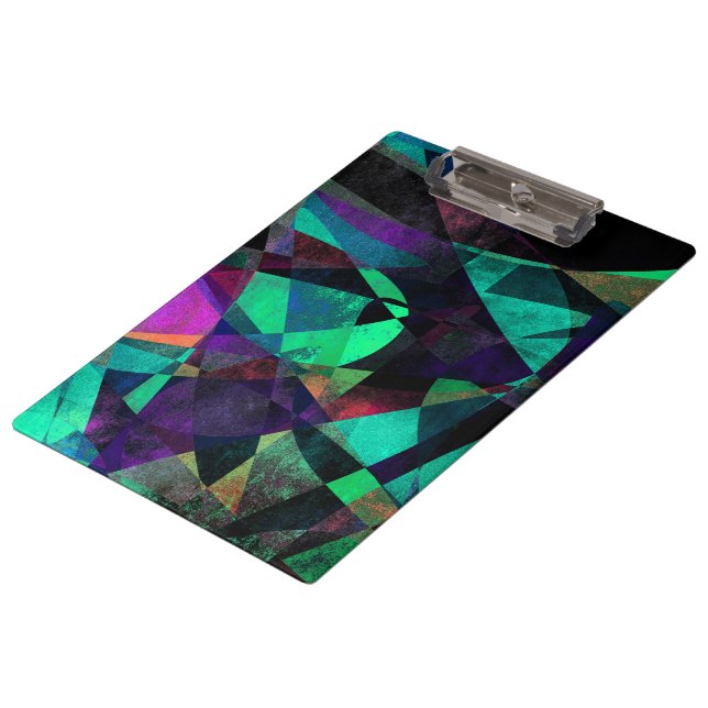Geometrical, Colourful, Textured Abstract Art Clipboard (Angled)