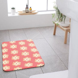 geometrical feminine bright kaleidoscope pattern bath mat