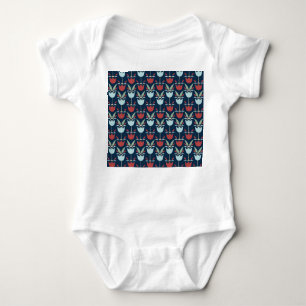 Geometrical Flower: Multi-Coloured Vintage Ornamen Baby Bodysuit