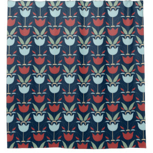 Geometrical Flower: Multi-Coloured Vintage Ornamen Shower Curtain