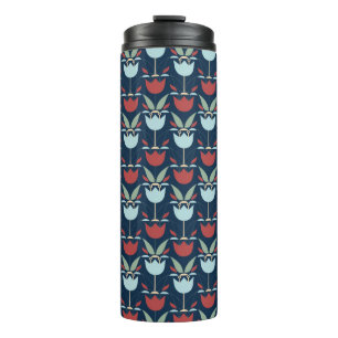 Geometrical flower pattern, ornament, multi-colore thermal tumbler